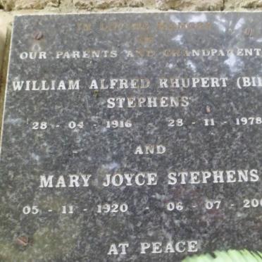 STEPHENS William Alfred Rhupert 1916-1978 &amp; Mary Joyce 1920-2006