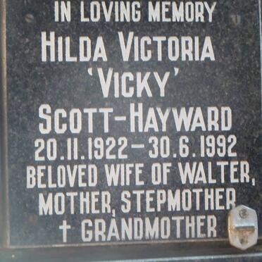 SCOTT-HAYWARD Hilda Victoria 1922-1992