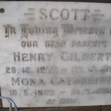 SCOTT Henry Gilbert 1895-1959 &amp; Mona Catherine 1895-1968