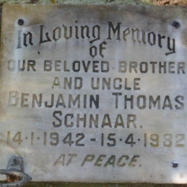 SCHNAAR Benjamin Thomas 1942-1982
