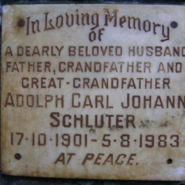 SCHLUTER Adolph Carl Johann 1901-1983