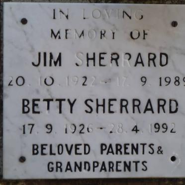 SHERRARD Jim 1922-1989 &amp; Betty 1926-1992