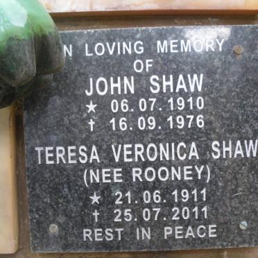 SHAW John 1910-1976 &amp; Teresa Veronica ROONEY 1911-2011