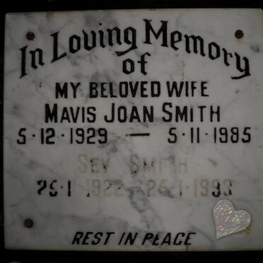 SMITH Sev 1922-1993 &amp; Mavis Joan 1929-1985