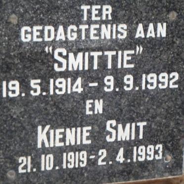 SMIT Smittie 1914-1992 &amp; Kienie 1919-1993