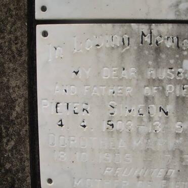 SMUTS Pieter Simeon 1903-1972 &amp; Dorothea Maria 1905-1981
