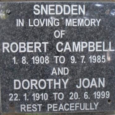 SNEDDEN Robert Campbell 1908-1985 &amp; Dorothy Joan 1910-1999