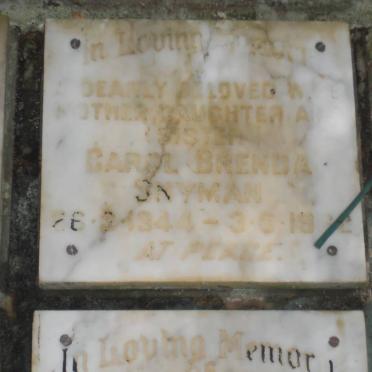 SNYMAN Carol Brenda 1944-1982