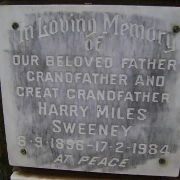 SWEENEY Harry Miles 1896-1984