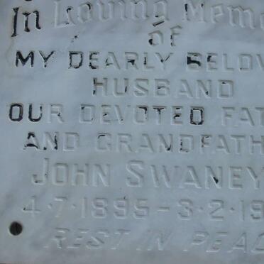 SWANEY John 1895-1978