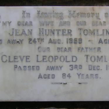 TOMLINSON Cleve Leopold -1968 &amp; Jean Hunter -1958