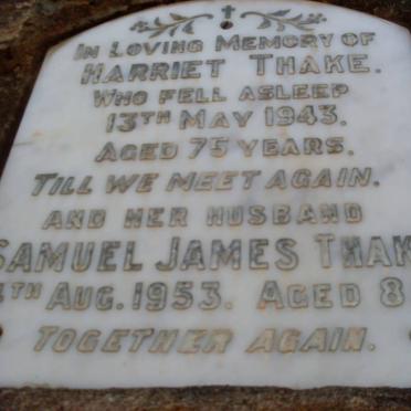 THAKE Samuel James -1953 &amp; Harriet -1943