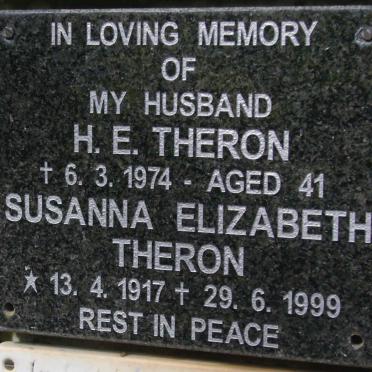 THERON H.E. -1974 &amp; Susanna Elizabeth 1917-1999