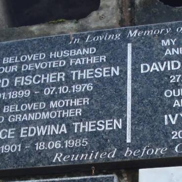 THESEN Richard Fischer 1899-1976 &amp; Constance Edwina 1901-1985 :: BLEM David Galbraith 1908-1999 &amp; Ivy Helen 1925-2010
