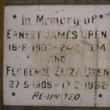 UREN Ernest James 1907-1974 &amp; Florence Eliza 1909-1982