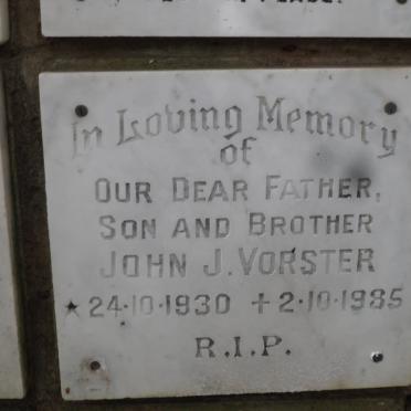 VORSTER John J. 1930-1985
