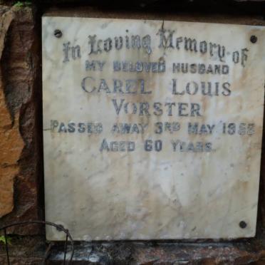 VORSTER Carel Louis  -1956