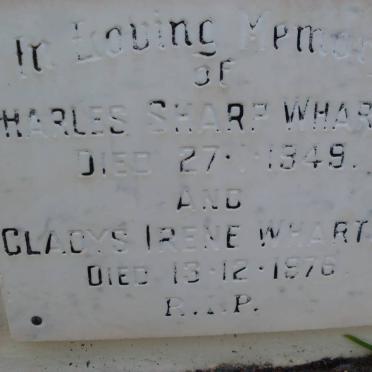 WARTON Charles Sharp -1949 &amp; Gladys Irene -1976
