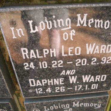 WARD Ralph Leo 1922-1992 &amp; Daphne W. 1926-2001