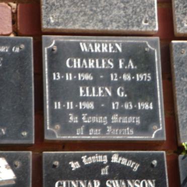 WARREN Charles F.A. 1906-1975 &amp; Ellen G. 1908-1984
