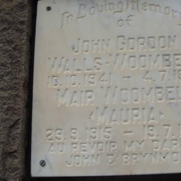 WALLS-WOOMBELL John Gordon 1941-1968 &amp; Mair 1915-1990