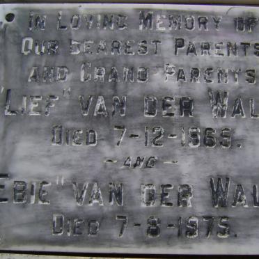 WALT Lief, van der -1965 &amp; Ebie -1975