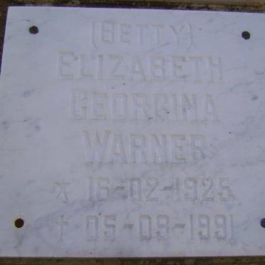 WARNER Elizabeth Georgina 1925-1991
