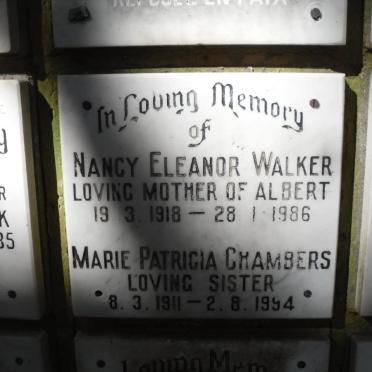WALKER Nancy Eleanor 1918-1986 :: CHAMBERS Marie Patricia 1911-1994