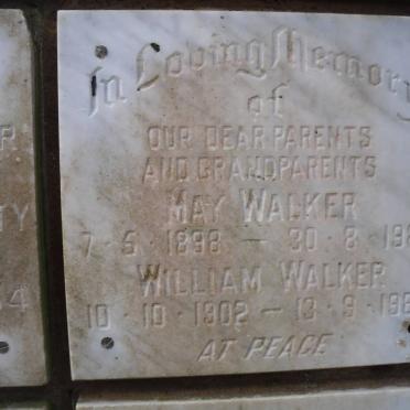 WALKER William 1902-1986 &amp; May 1898-1984