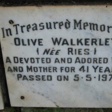 WALKERLEY Olive nee RIES -1977