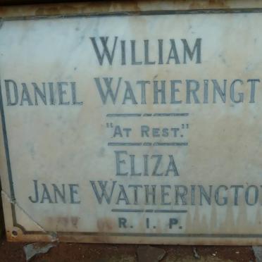 WATHERINGTON William Daniel &amp; Eliza Jane
