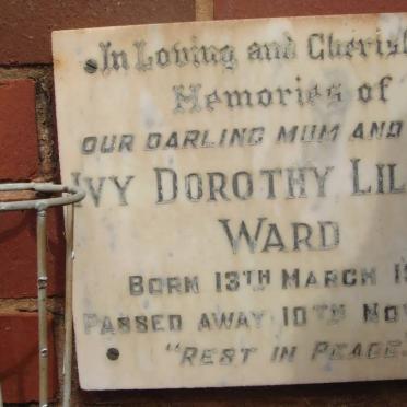 WARD Ivy Dorothy Lillian 1915-1969