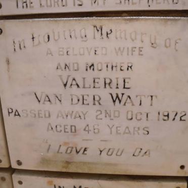WATT Valerie, van der -1972