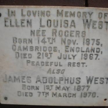 WEST James Adolphus 1877-1970 &amp; Ellen Louisa ROGERS 1875-1967