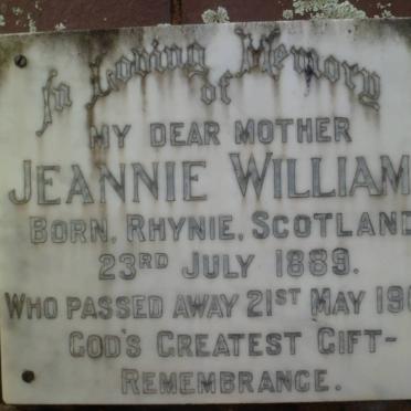 WILLIAMS Jeannie 1889-1966