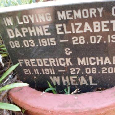 WHEAL Frederick Michael 1911-2003 &amp; Daphne Elizabeth 1915-1993