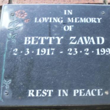 ZAVAD Betty 1917-1997