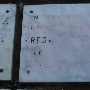 ZEEMAN Freda T. 1931-1987
