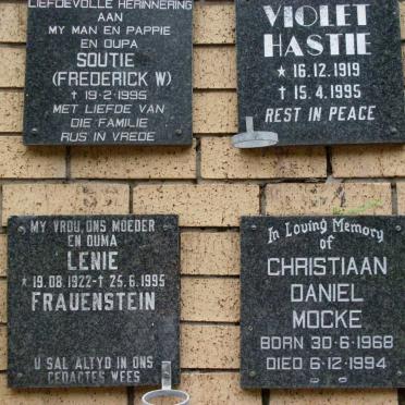 FRAUENSTEIN :: HASTIE :: MOCKE :: SOUTIE