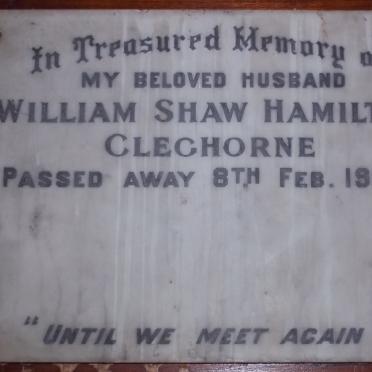 CLEGHORNE William Shaw Hamilton -1953
