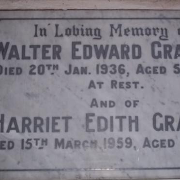 GRASSICK Walter Edward -1936 &amp; Harriet Edith -1959