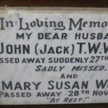 WOOD John T.W. -1944 &amp; Mary Susan -1961