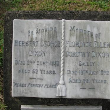 DIXON Herbert George -1950 &amp; Florence Ellen Dorothy -1972