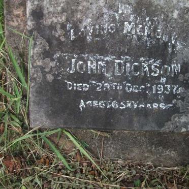 DICKSON John -1937