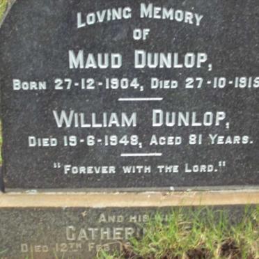 DUNLOP William -1948 &amp; Catherine :: DUNLOP Maud 1904-1915