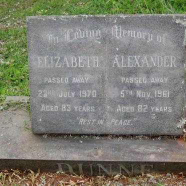 DUNNE Alexander -1961 &amp; Elizabeth -1970