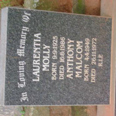 DUNN Anthony Malcom 1949-1972 :: DUNN Laurentia Molly 1925-1986