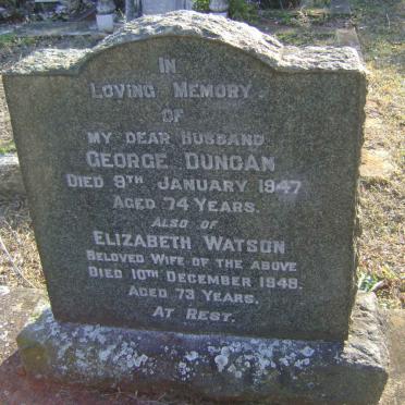 DUNCAN George -1947 &amp; Elizabeth WATSON -1949