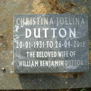 DUTTON William Benjamin 1927-1987 &amp; Christina Joelina 1931-2012