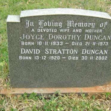DUNCAN David Stratton 1920-2002 &amp; Joyce Dorothy 1933-1973